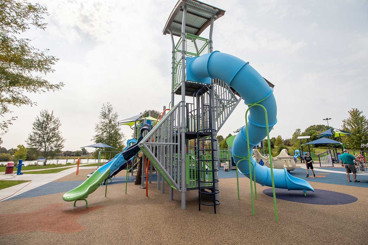 playground and slides at Appleton Memorial Park