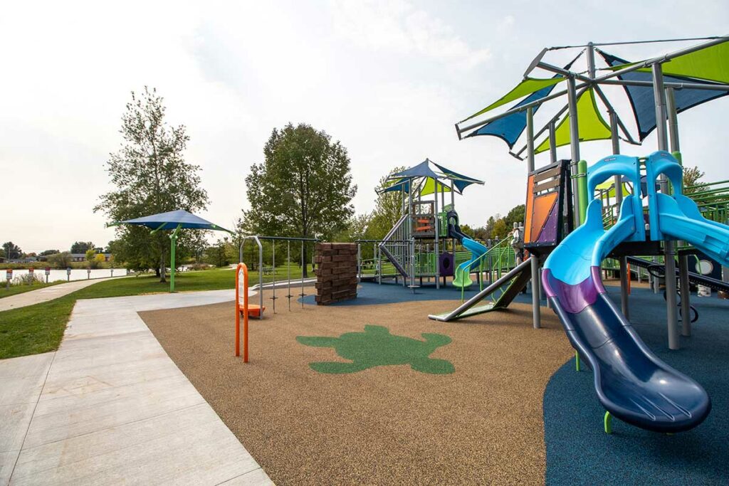 playground and slides at Appleton Memorial Park