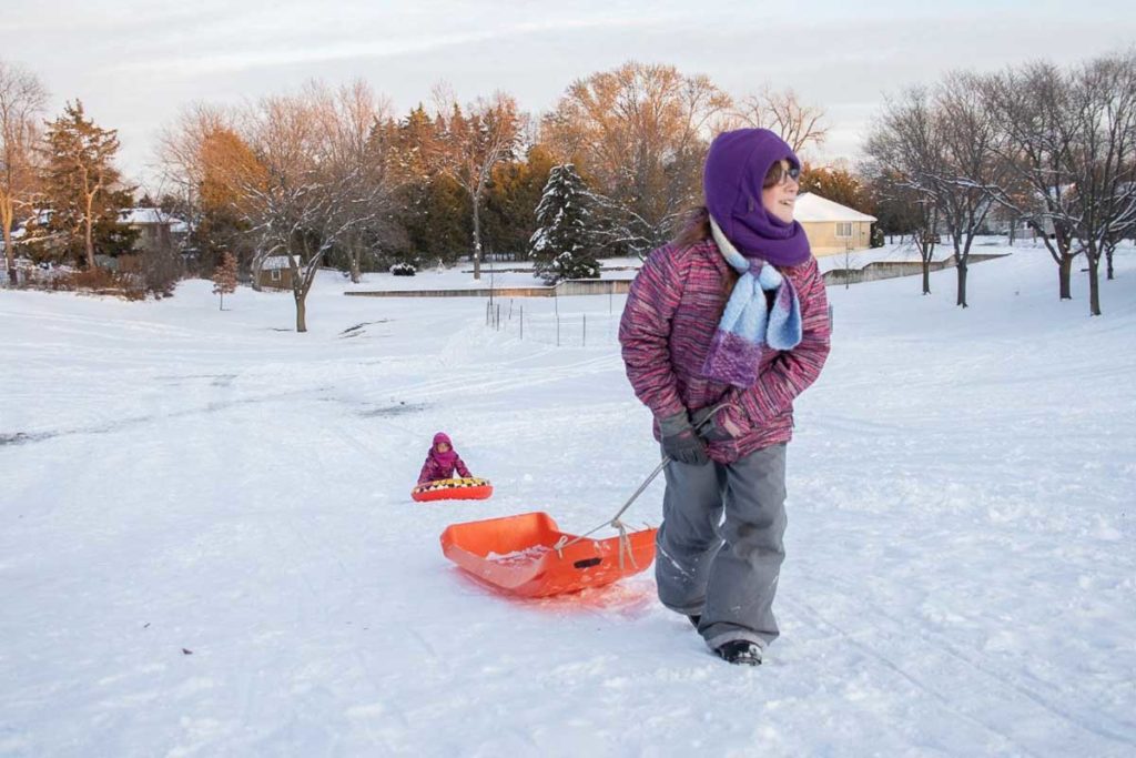 Sledding at Reid Golf Course Appleton