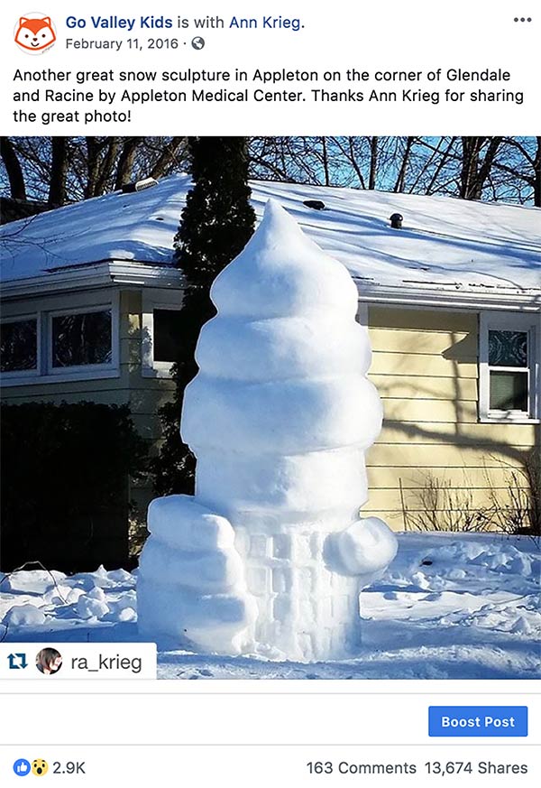 Snow Man Snow Sculptures Appleton