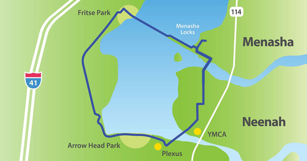 Loop The Lake Trail Map Park Series: Loop The Little Lake, Neenah, Menasha, Fox Crossing