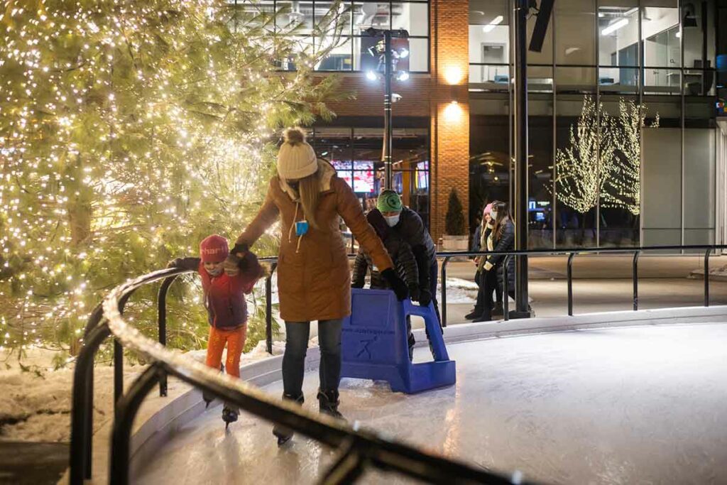 ice skating at titletown district