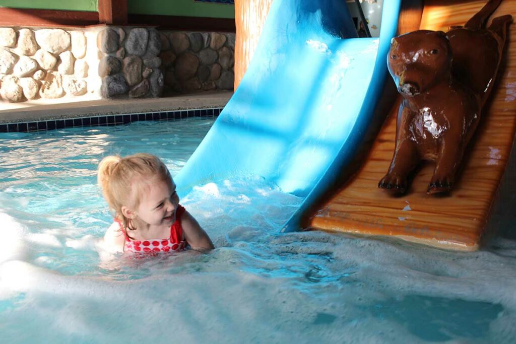 Slide for young children at Waters of Minocqua waterpark in Wisconsin.