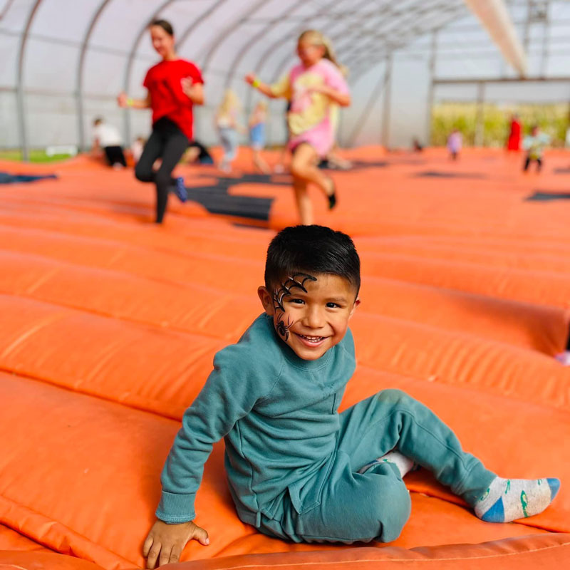 Jumping pillow at Waldvogel Pumpkin Farm in Juneau