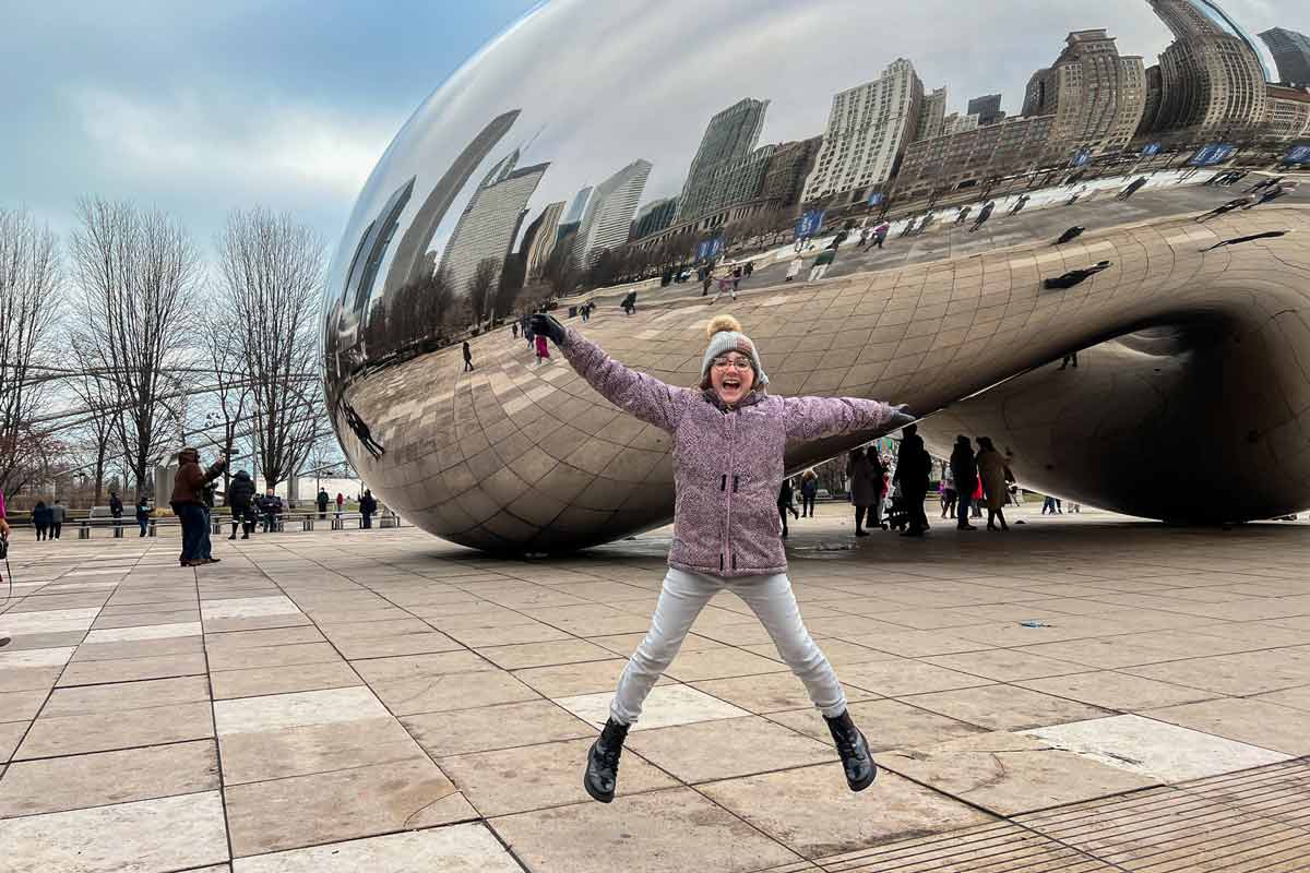 The Bean at Millennium Park in Chicago, Illinois in Winter