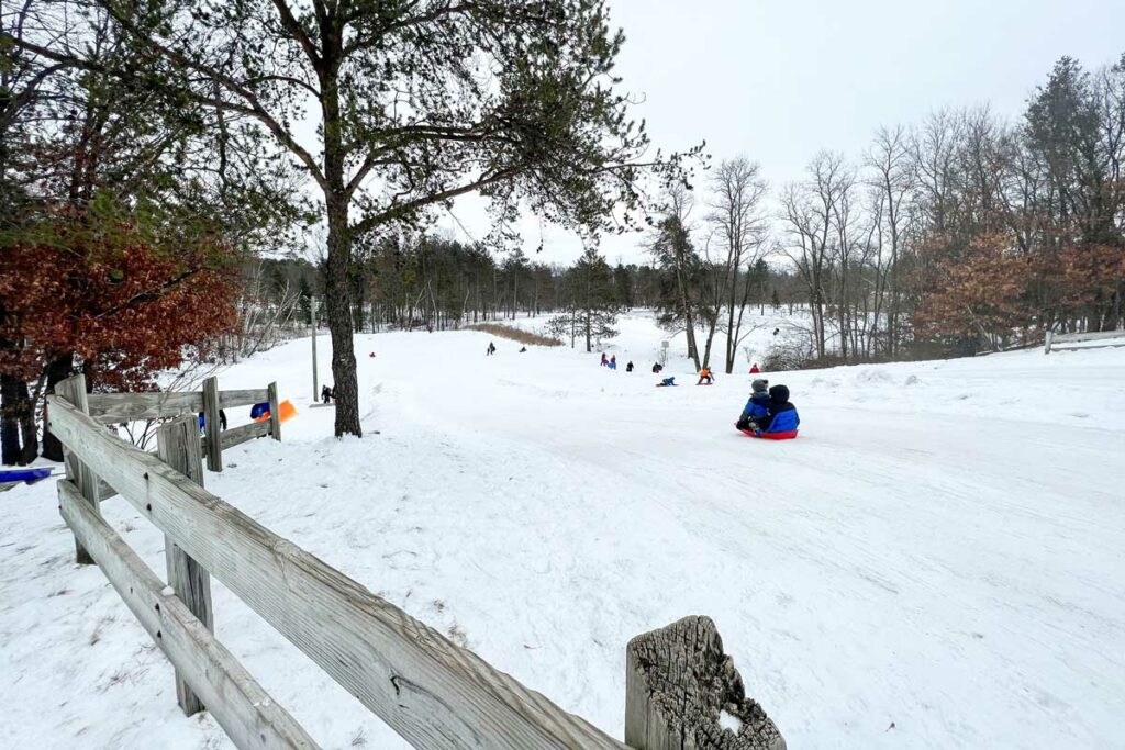 sledding at Iverson Park Winter Sports Area in Stevens Point