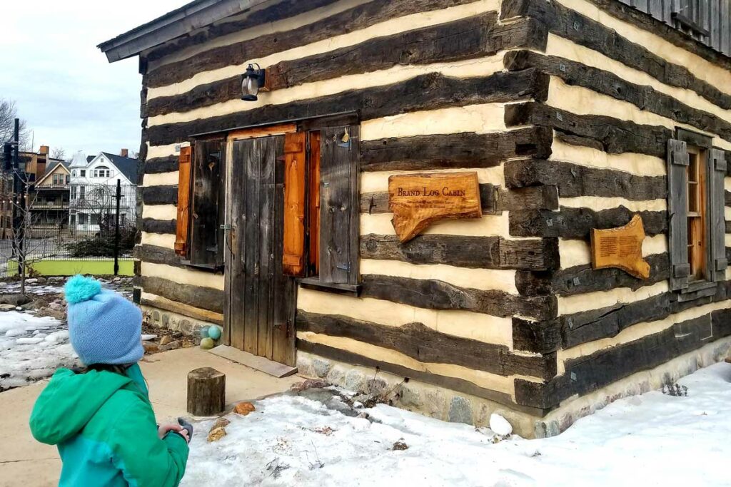 Log Cabin Play Area in Winter at Madison Childrens Museum