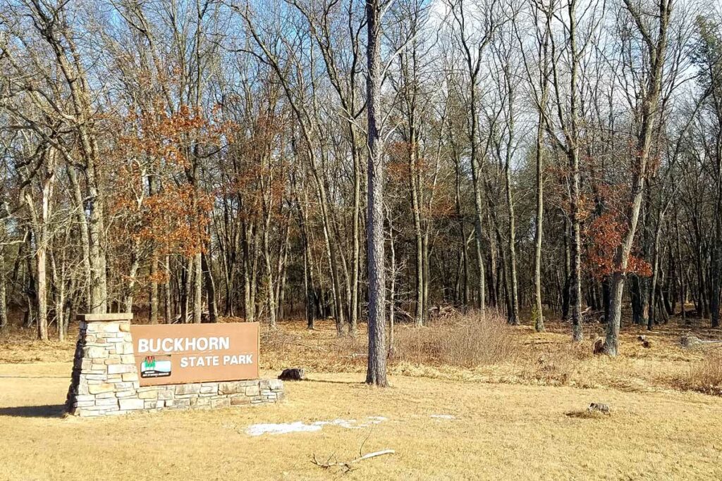 WIsconsin State Park sign at Buckhorn State Park.