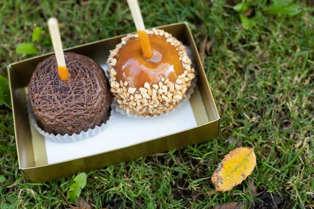 Caramel apples at Wilmars Chocolates