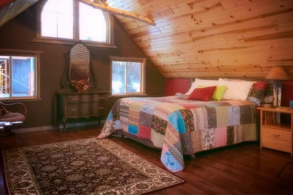 cabin interior at livingwaters in hixton wisconsin