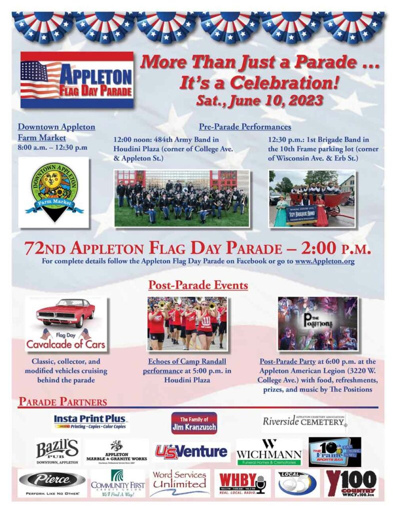 2020 Appleton Flag Day Parade Schedule Poster